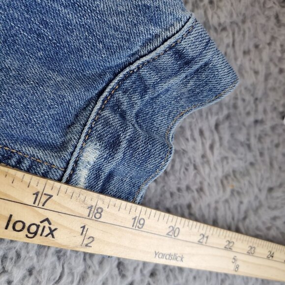 Gap Jacket Women XL Blue Classic Fit Button Front Denim Cropped - Picture 5 of 8